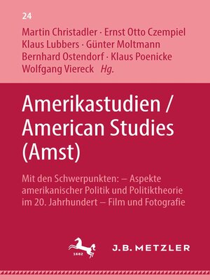 cover image of Amerikastudien / American Studies (Amst)